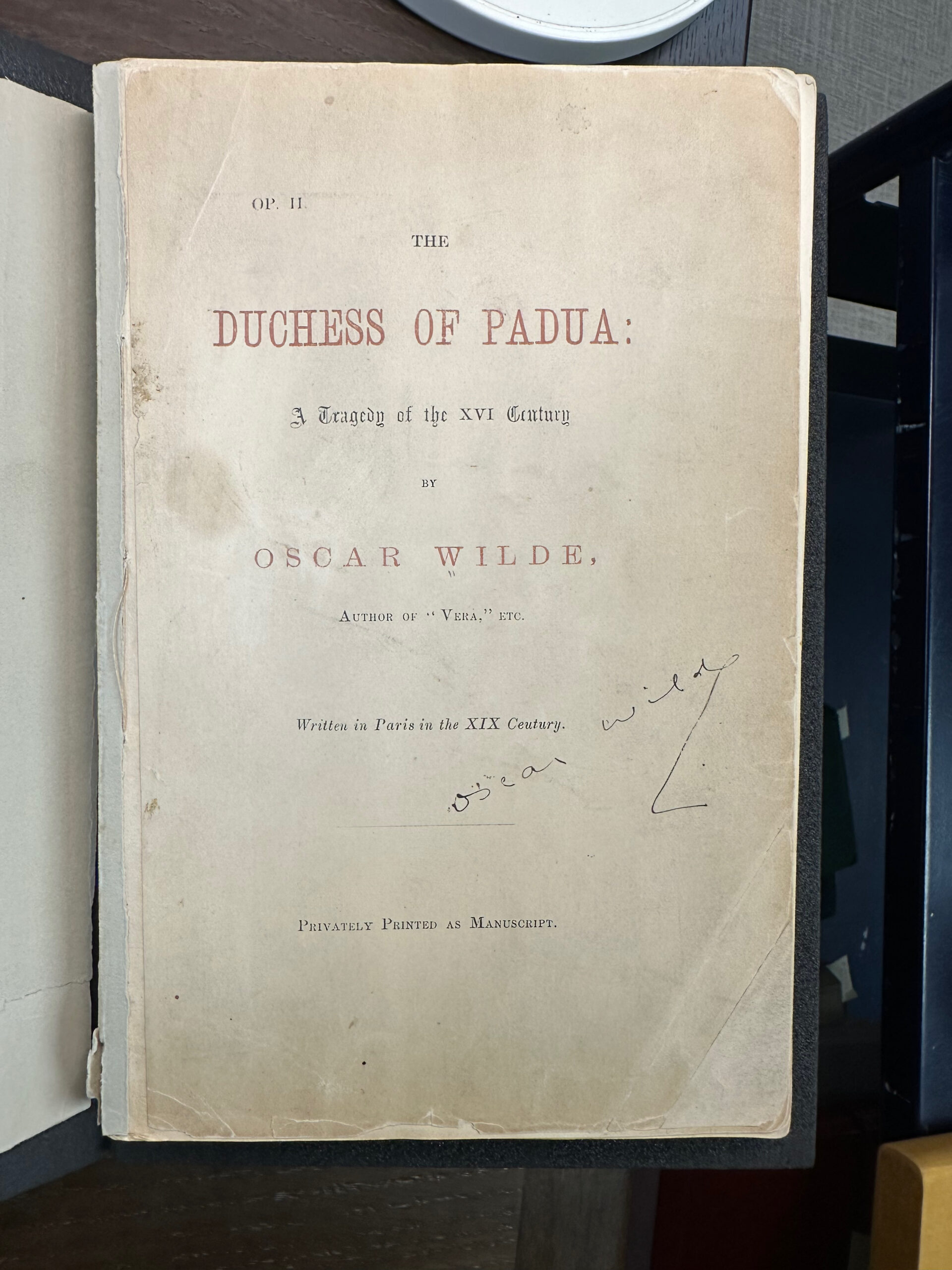 The Duchess of Padua, 1882, PR466 .H222