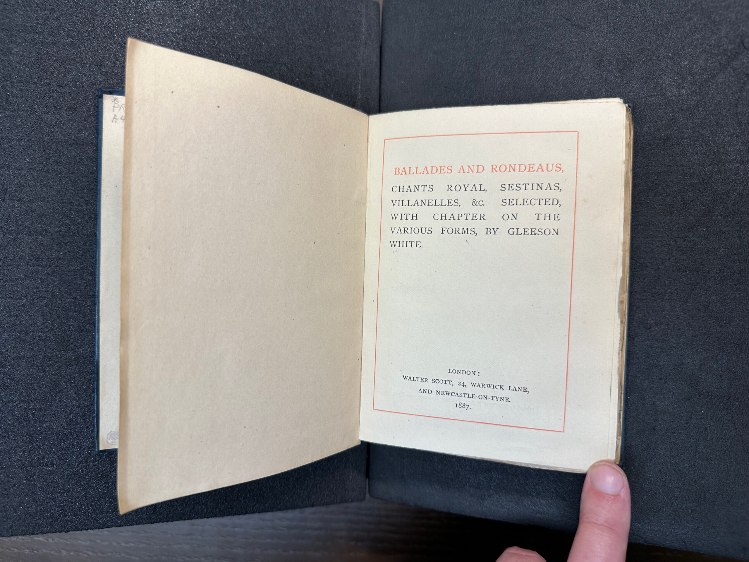 Ballades and Rondeaus, 1887, PR5821.A4 B18 *