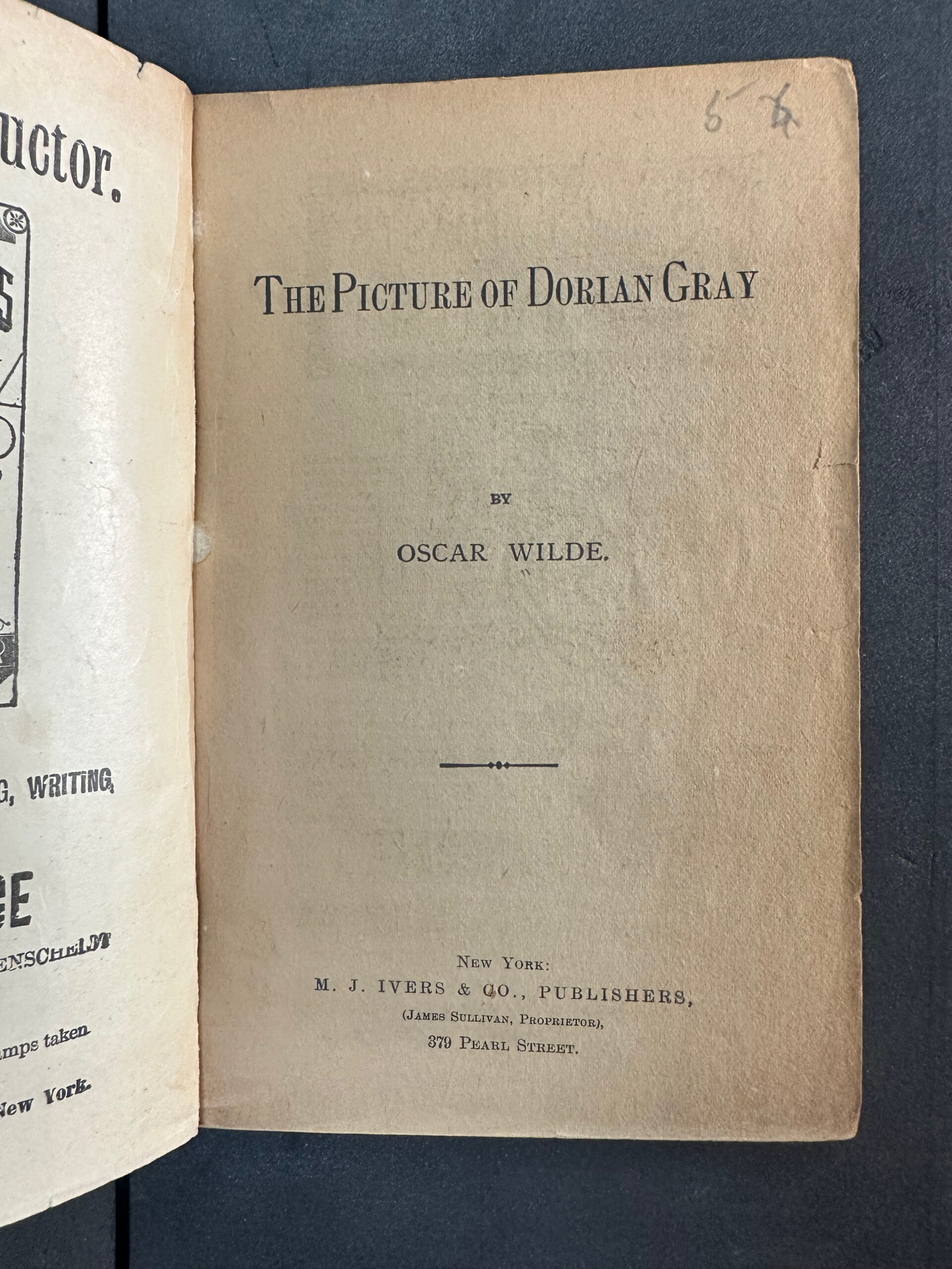 The Picture of Dorian Gray, 1890, PR5819 .P611 1890iv *