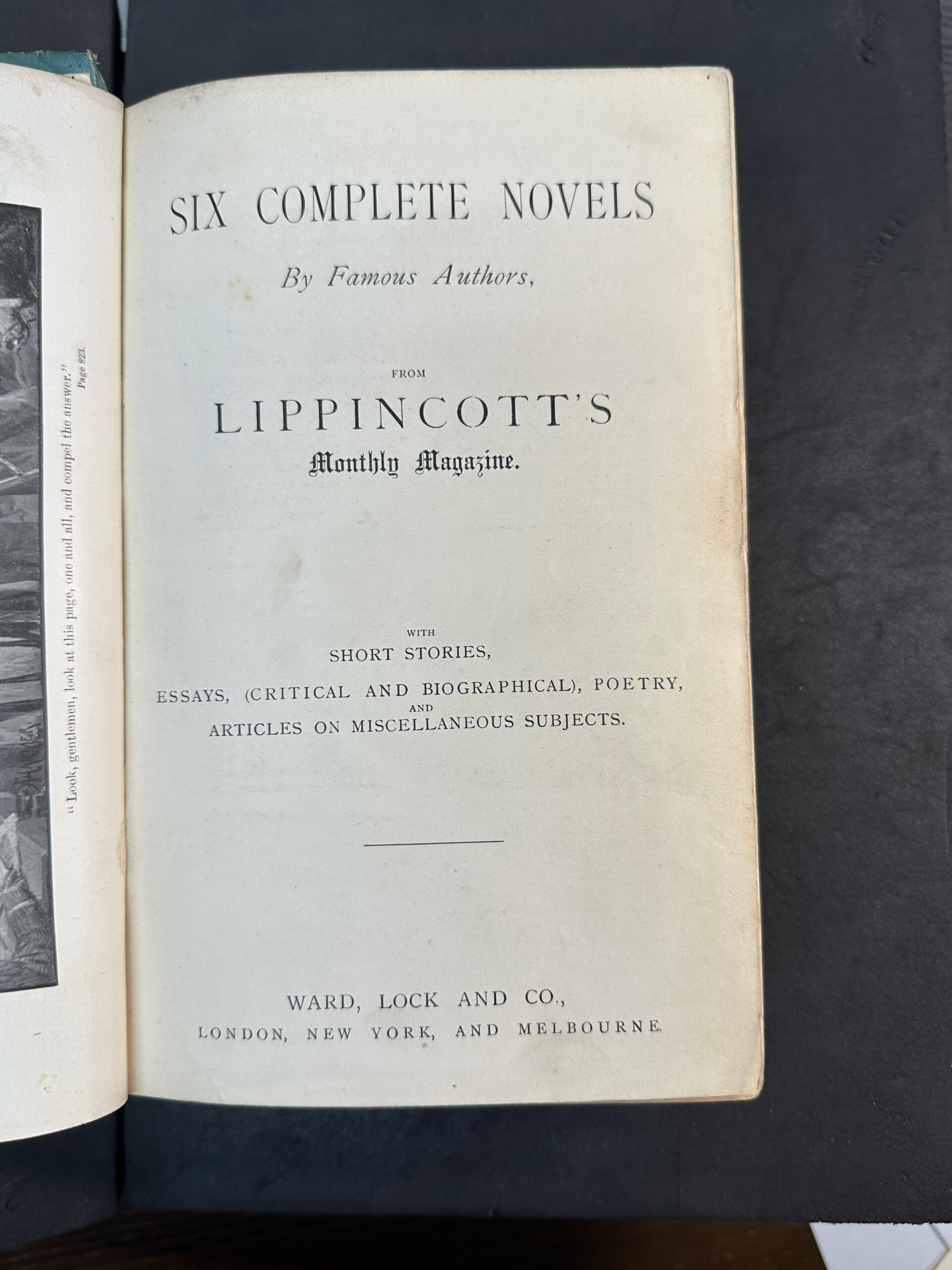 Six Complete Novels, 1890, PR5819 .P611 1890b *